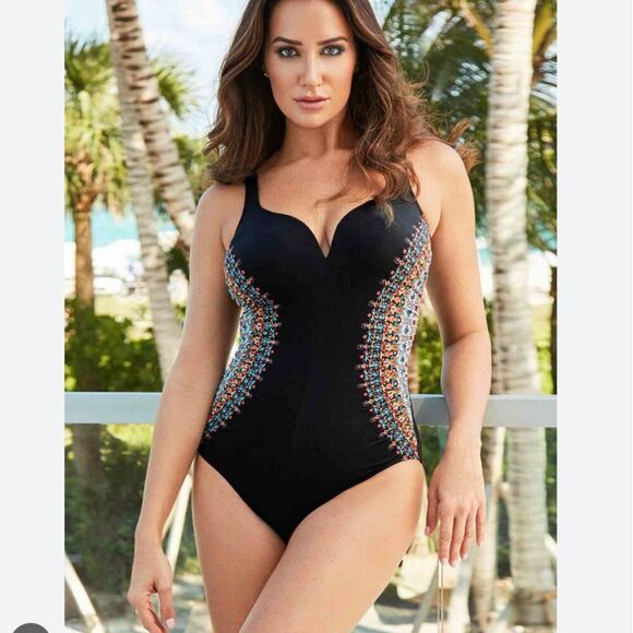 Miraclesuit Nefertiti Temptress One Piece Swimsuit in Multi Size‎ 16 NEW - Picture 1 of 13